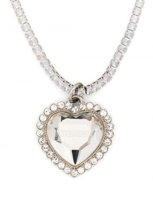 Ogrlica s kristalima s uzorkom srca Vetements srebrena