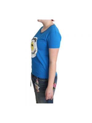 Koszulka z nadrukiem Moschino niebieska