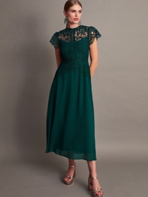 Кружевной платье-трапеция Monsoon зеленый