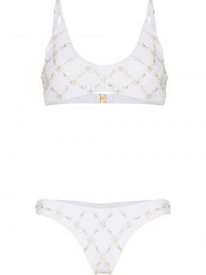 Brodert bikini Oceanus hvit