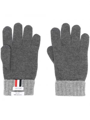 Ριγέ μάλλινα γάντια Thom Browne γκρι
