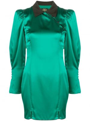 Копринена макси рокля De La Vali зелено