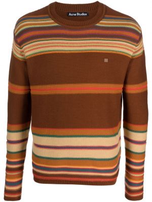 Sweter bawełniany Acne Studios brązowy