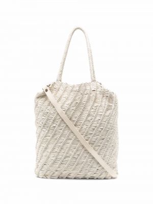 Δερμάτινη τσάντα shopper Officine Creative λευκό