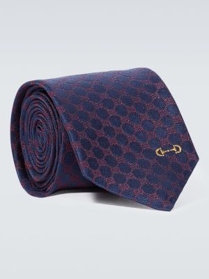Hedvábná žakárová hedvábná kravata Gucci