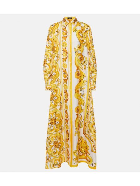 Silkki maxi mekko Dolce&gabbana keltainen