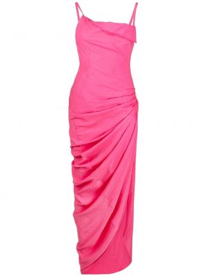 Асиметрична коктейлна рокля Jacquemus розово