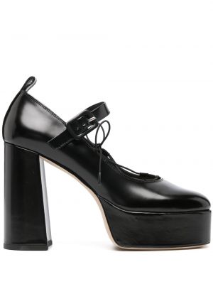 Полуотворени обувки на платформе със сърца Simone Rocha черно