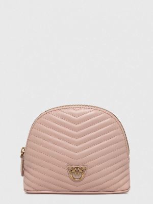 Usnjena kozmetična torbica Pinko roza