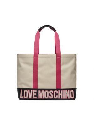 Τσάντα shopper Love Moschino μπεζ