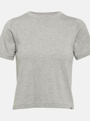T-shirt di cachemire di cotone Extreme Cashmere grigio