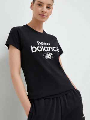 New Balance pamut póló fekete
