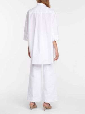 Βαμβακερό πουκάμισο με δαντέλα Valentino λευκό