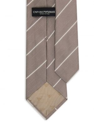 Jedwabny krawat w paski z nadrukiem Emporio Armani