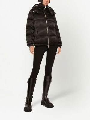 Dūnu jaka ar kapuci ar apdruku Dolce & Gabbana melns