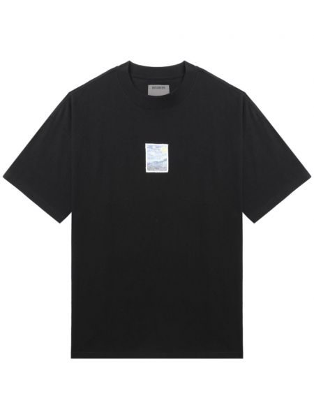 Kokvilnas t-krekls ar apdruku Musium Div. melns