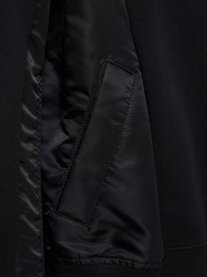 Pamučna najlonska hoodie s kapuljačom Sacai crna