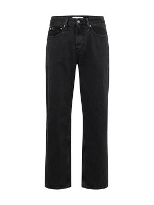 Priliehavé džínsy s rovným strihom Calvin Klein Jeans čierna
