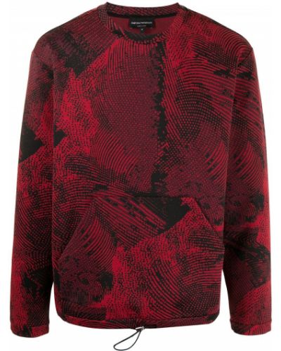 Jersey de tela jersey con estampado abstracto Emporio Armani rojo