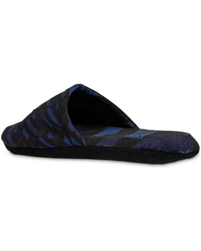 Памучни домашни пантофи Versace синьо