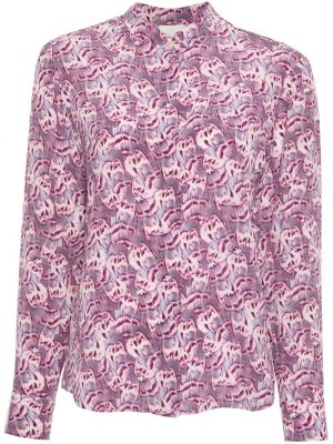 Kvetinová košeľa s potlačou Isabel Marant fialová