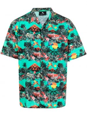 Camicia con stampa Mauna Kea verde