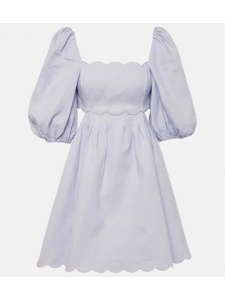 Mini vestido de lino Zimmermann violeta