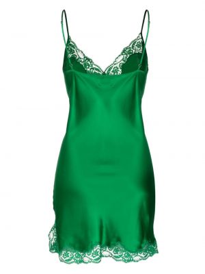 Hedvábné šaty s perlami Gilda & Pearl zelené