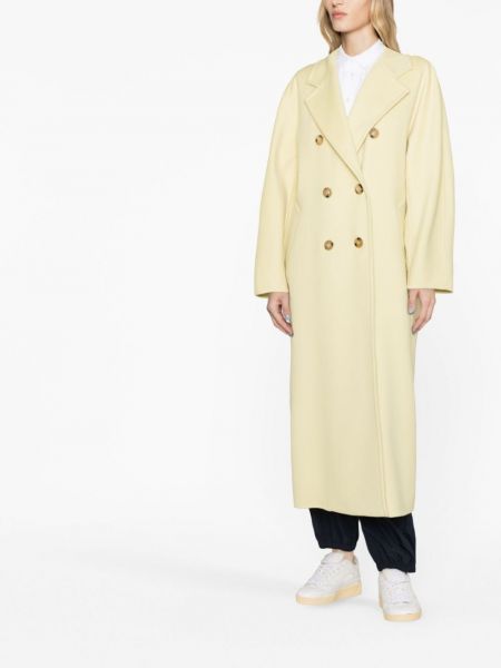 Vlněný kabát Max Mara žlutý