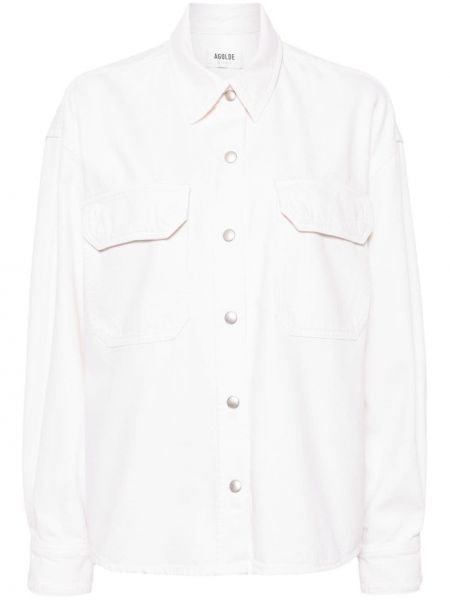 Памучна риза Agolde бяло