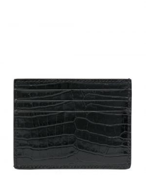 Portefeuille en cuir à imprimé Tom Ford noir