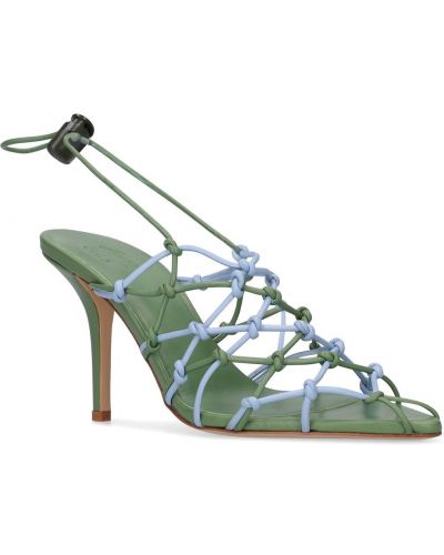 Pletené kožené sandále z ekologickej kože Gia Borghini béžová