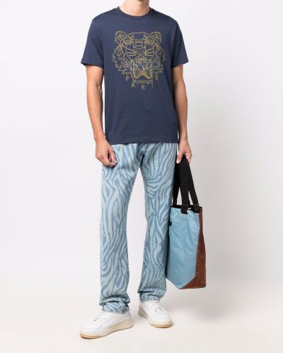 Camiseta con bordado Kenzo azul