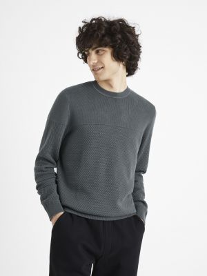 Sweter bawełniany Celio szary
