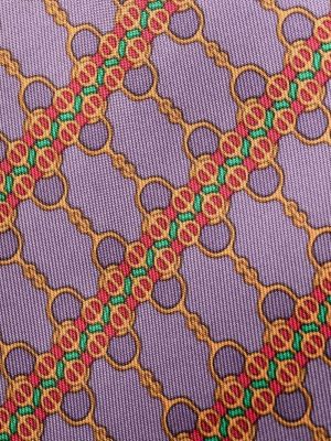 Corbata con estampado Hermès violeta