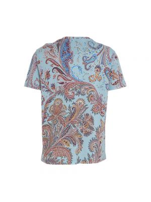 Koszulka z wzorem paisley Etro niebieska