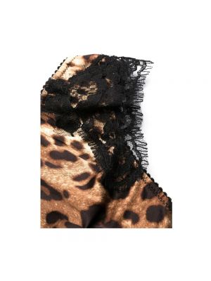 Tangas con estampado leopardo de encaje Dolce & Gabbana marrón