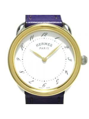 Zegarek ze stali chirurgicznej Hermès Vintage fioletowy