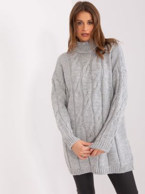 Pletené pletené šaty Fashionhunters šedé