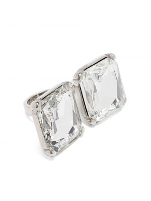 Chunky prsten s kristalima Moschino srebrena