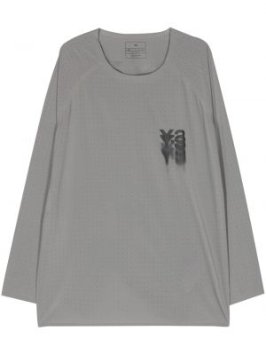 Тениска с принт Y-3 сиво