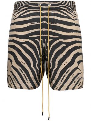 Svilene bermuda kratke hlače s potiskom z zebra vzorcem Rhude