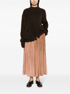 Midi sukně s abstraktním vzorem Uma Wang růžové