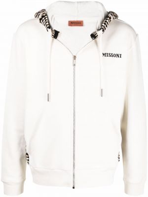 Jacquard zip hettegenser Missoni hvit