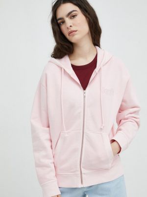 Pamučna hoodie s kapuljačom Levi's® ružičasta