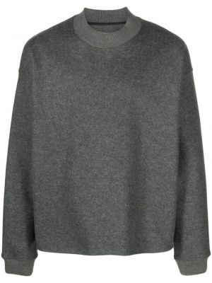 Volneni pulover z okroglim izrezom filc Jil Sander siva