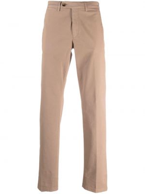 Bavlněné rovné kalhoty Canali hnědé