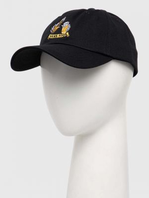 Памучна шапка с козирки с апликация Vans черно