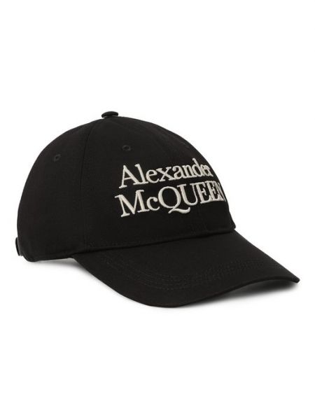 Хлопковая кепка Alexander Mcqueen черная
