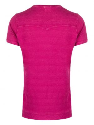 Lněné tričko Massimo Alba růžové